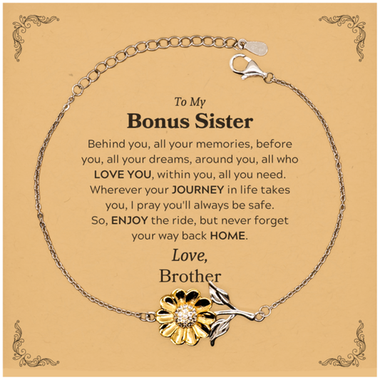 Bonus Sister Sunflower Bracelet - Behind You, All Your Memories | Graduation Gift
