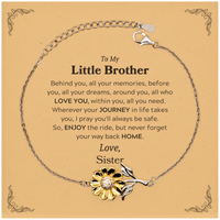Load image into Gallery viewer, Little Brother Sunflower Bracelet - Behind You, All Your Memories | Graduation Gift
