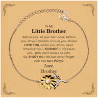 Load image into Gallery viewer, Little Brother Sunflower Bracelet - Behind You, All Your Memories | Graduation Gift
