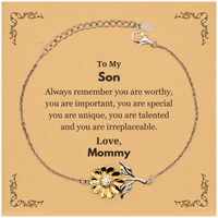 Load image into Gallery viewer, Son Sunflower Bracelet - Always Remember You Are Worthy | Graduation Gift

