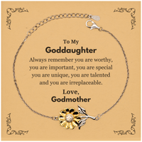 Load image into Gallery viewer, Goddaughter Sunflower Bracelet - Always Remember You Are Worthy | Birthday Gift
