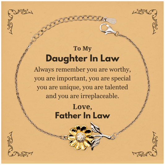 Daughter In Law Sunflower Bracelet - Inspirational Design | Birthday Gift