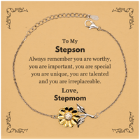 Load image into Gallery viewer, Stepson Inspirational Sunflower Bracelet - You Are Important | Birthday &amp; Graduation Gift
