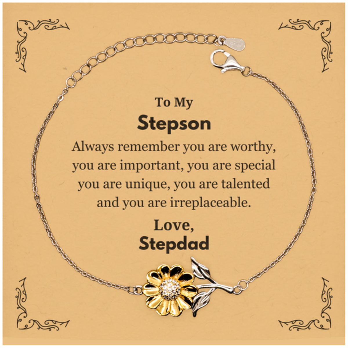 Stepson Sunflower Bracelet - Inspirational Design | Birthday & Graduation Gift