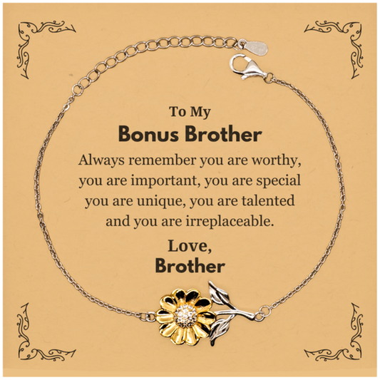 Bonus Brother Sunflower Bracelet - You Are Important | Birthday Gift