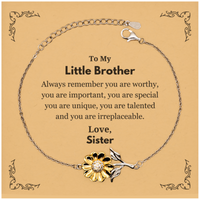 Load image into Gallery viewer, Little Brother Sunflower Bracelet - Always Remember You Are Worthy | Birthday Gift
