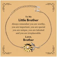Load image into Gallery viewer, Little Brother Sunflower Bracelet - Always Remember You Are Worthy | Birthday Gift
