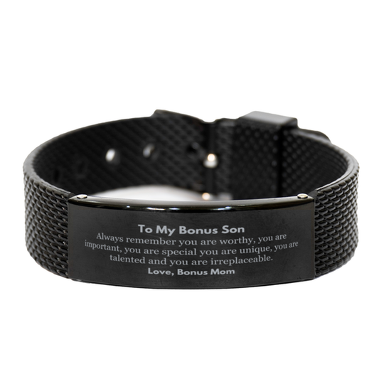 Bonus Son Engraved Bracelet - Always Remember You Are Worthy | Birthday & Christmas Gift