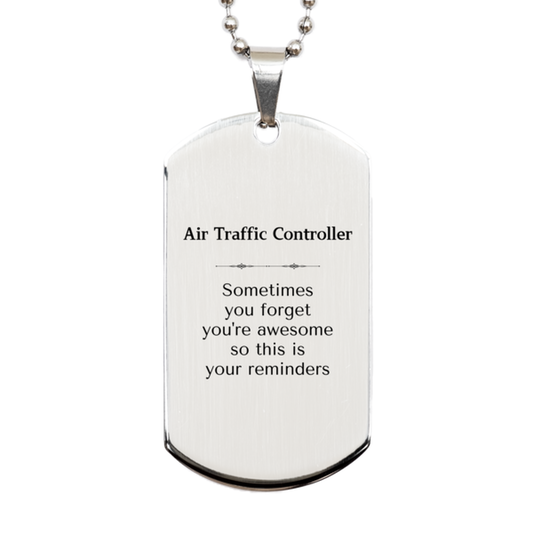 Air Traffic Controller Silver Dog Tag Necklace - You're Awesome Reminder | Graduation Gift