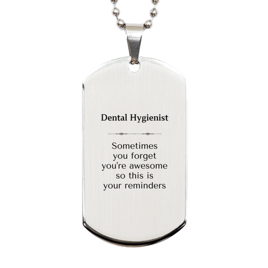 Dental Hygienist Silver Dog Tag Necklace - Inspirational Reminder | Graduation Gift