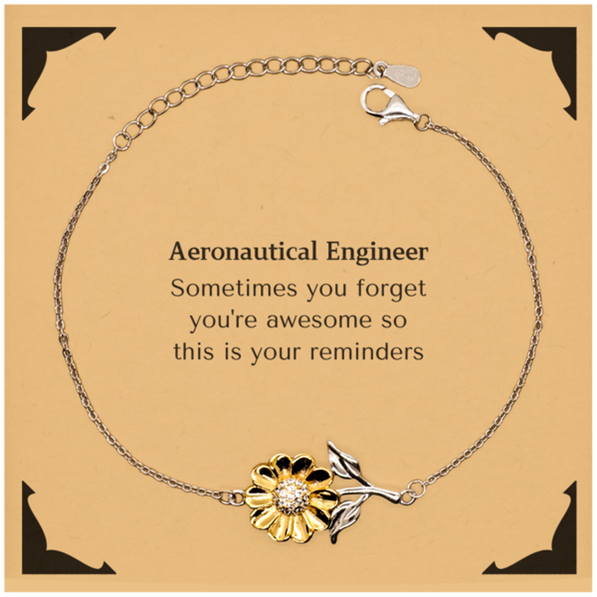 Aeronautical Engineer Sunflower Bracelet - Sometimes You Forget You're Awesome | Graduation Gift