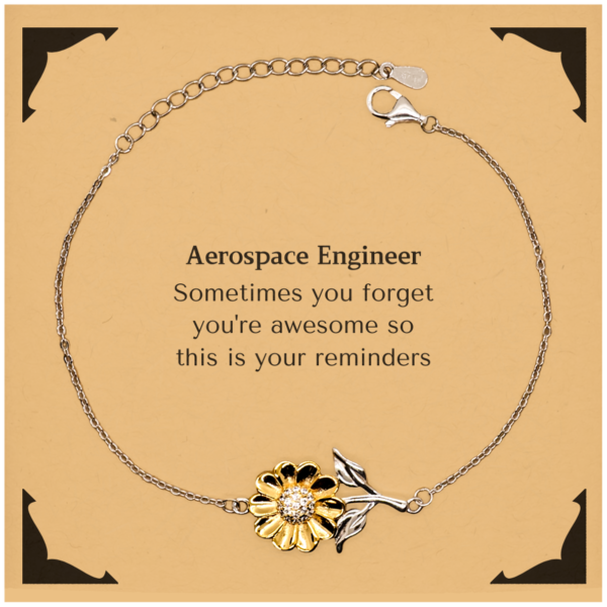 Aerospace Engineer Sunflower Bracelet - You’re Awesome Reminder | Graduation Gift