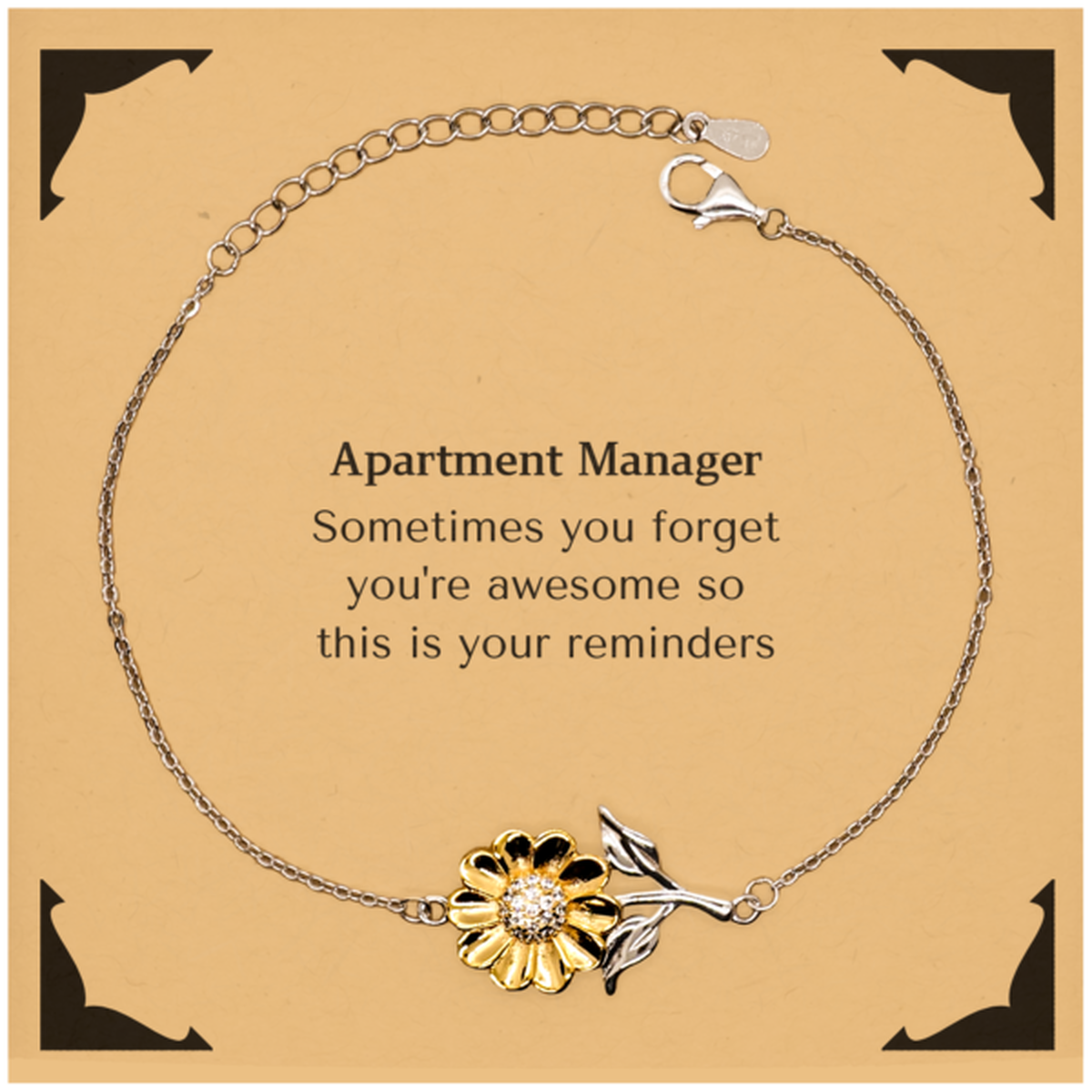 Apartment Manager Sunflower Bracelet - Sometimes You Forget You're Awesome | Thoughtful Gift