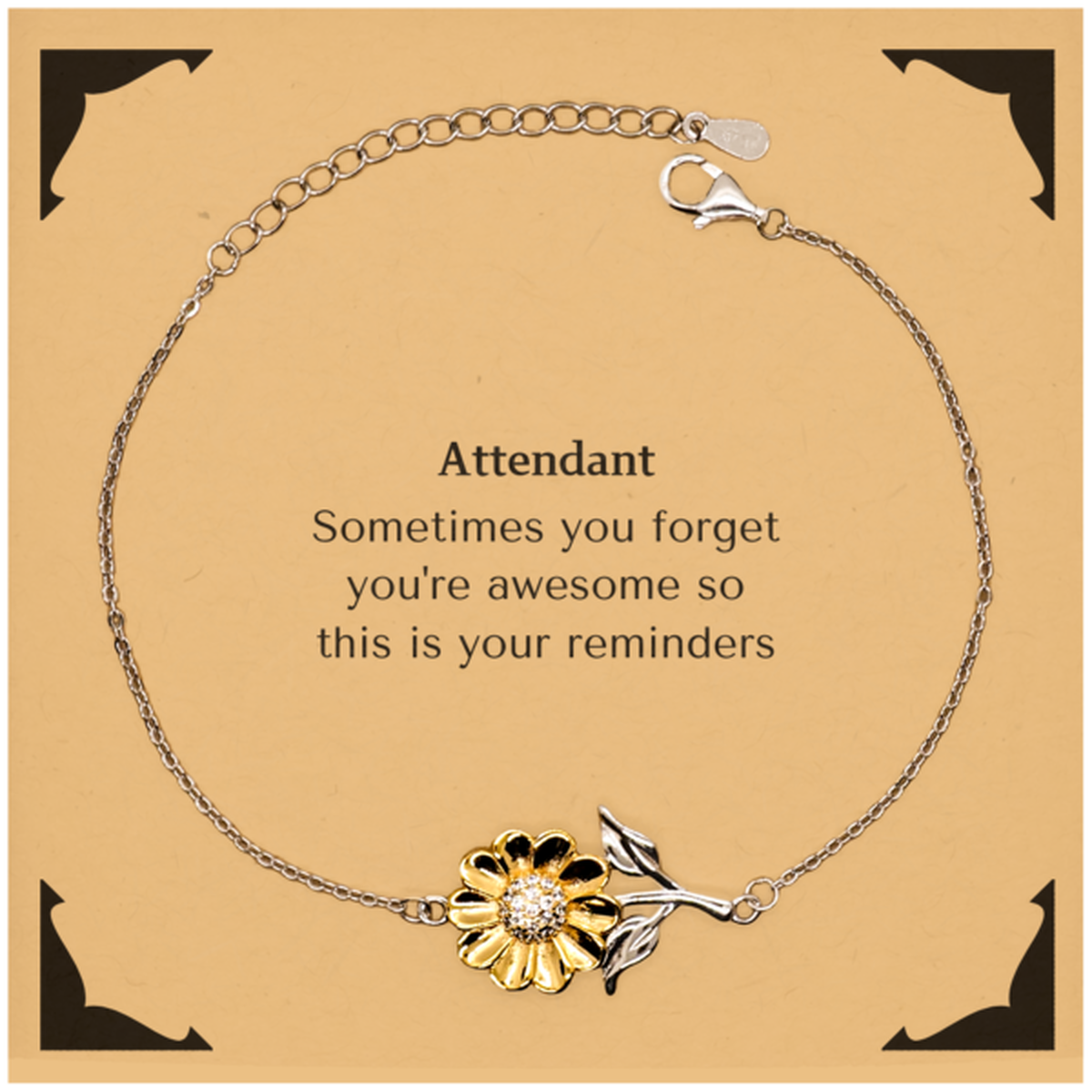 Attendant Sunflower Bracelet - 'Sometimes You Forget You're Awesome' | Thoughtful Gift