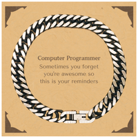 Load image into Gallery viewer, Computer Programmer Cuban Link Chain Bracelet - Inspirational Quote | Graduation Gift
