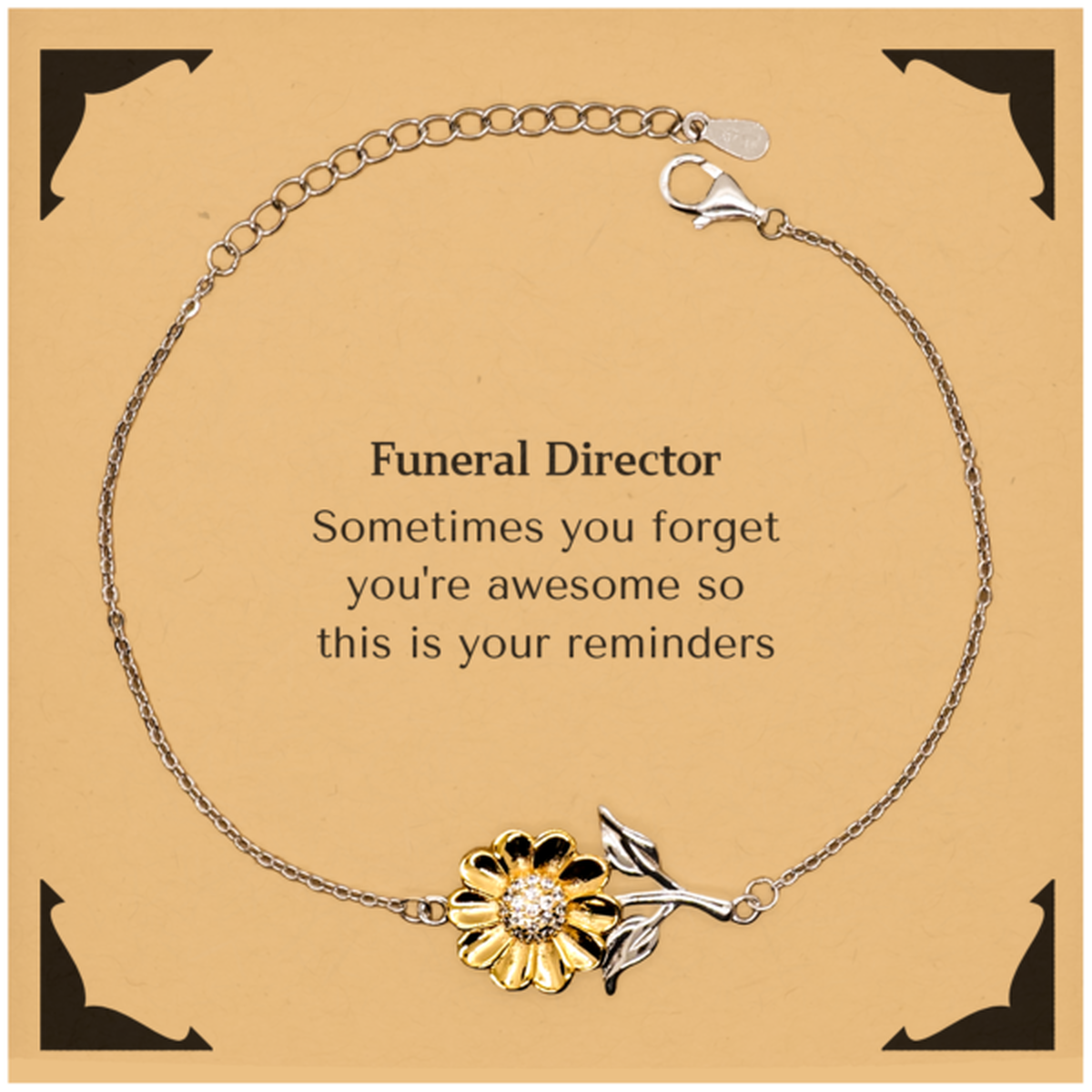 Funeral Director Sunflower Bracelet - You're Awesome Reminder | Sympathy Gift