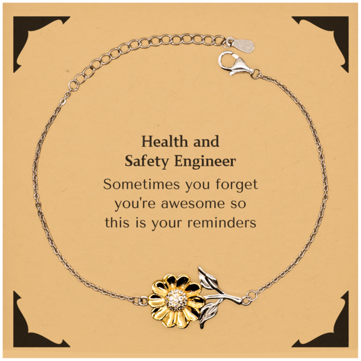 Health and Safety Engineer Sunflower Bracelet - You Are Awesome Reminder | Graduation Gift