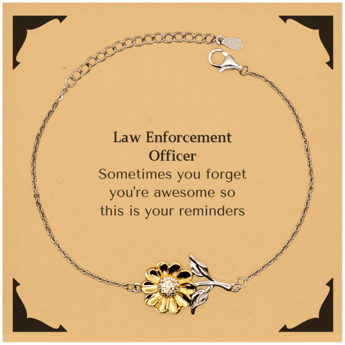 Law Enforcement Officer Sunflower Bracelet - You're Awesome Reminder | Graduation Christmas Gift