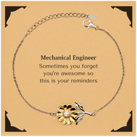 Load image into Gallery viewer, Mechanical Engineer Sunflower Bracelet - You&#39;re Awesome Reminder | Graduation Birthday Gift
