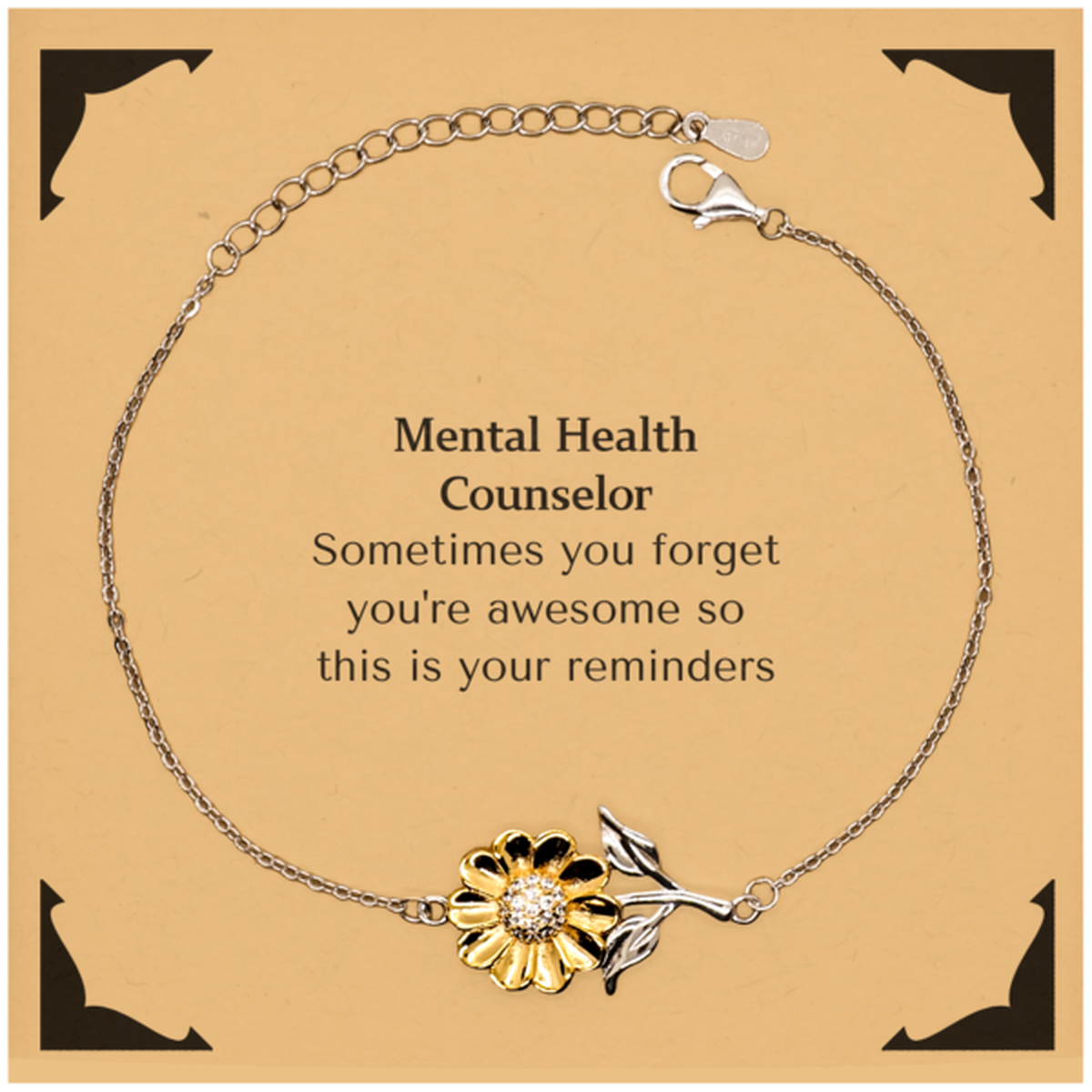 Mental Health Counselor Sunflower Bracelet - You're Awesome Reminder | Graduation Christmas Birthday Gift