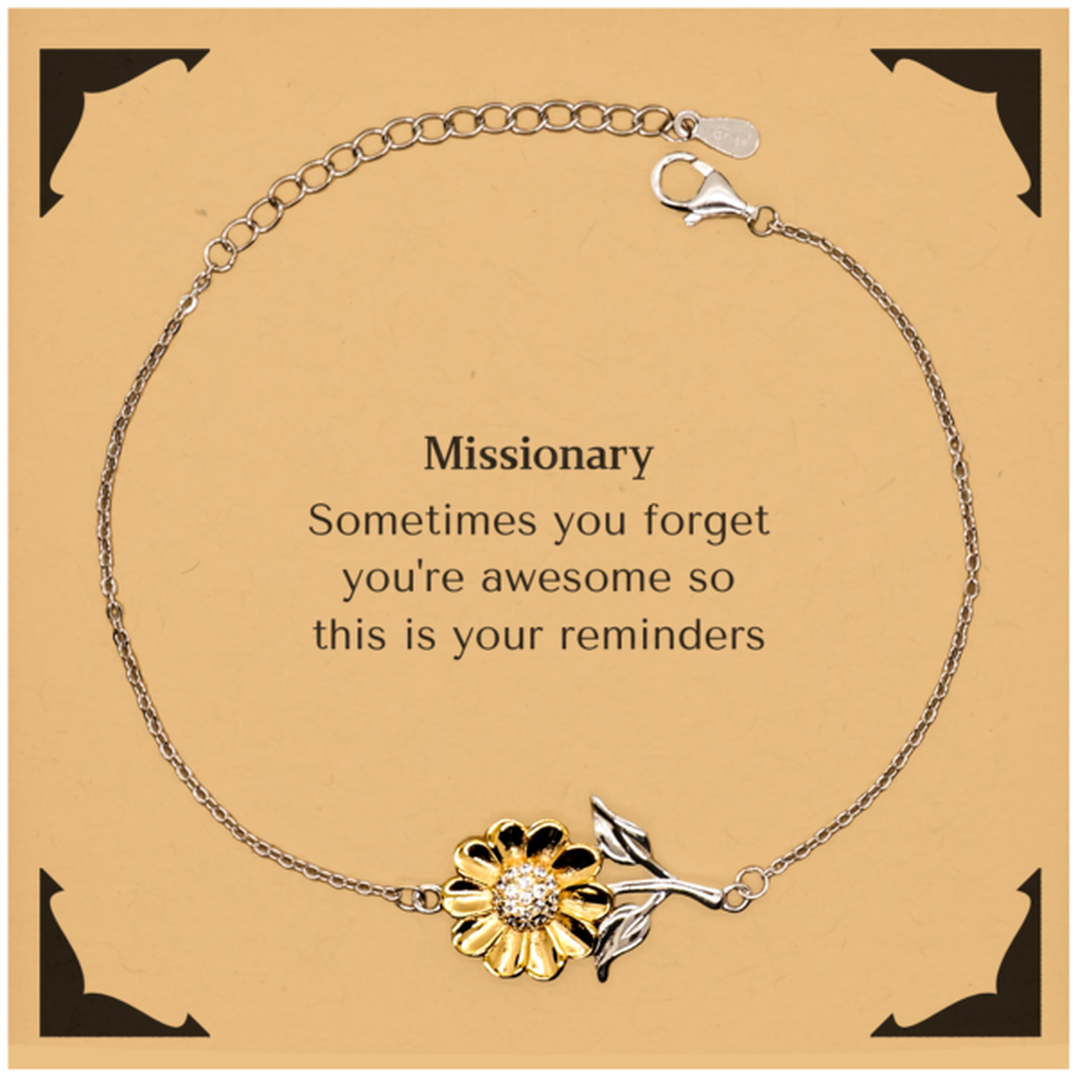 Missionary Sunflower Bracelet - You're Awesome Reminder | Graduation Gift