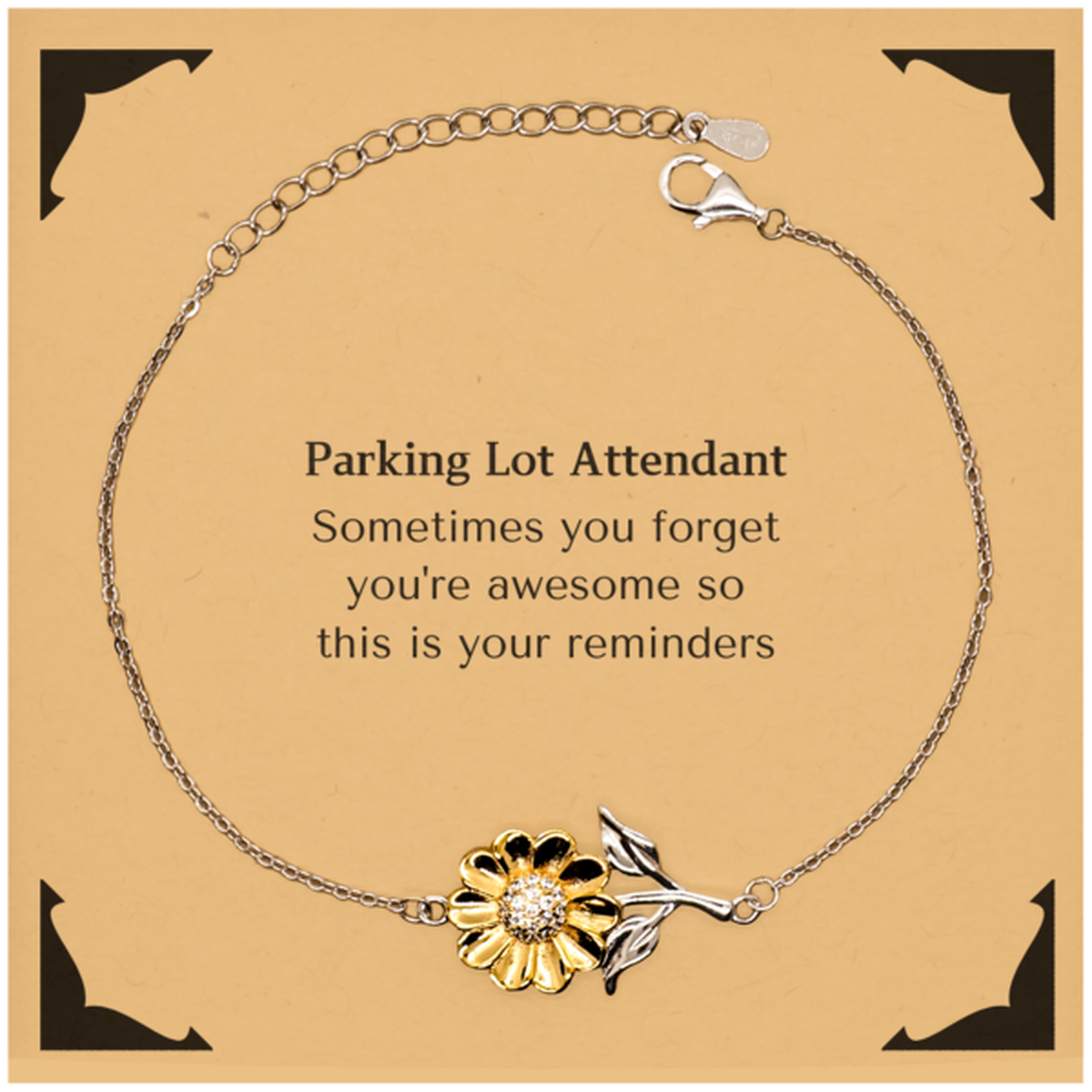Parking Lot Attendant Sunflower Bracelet - You're Awesome Reminder | Graduation Gift