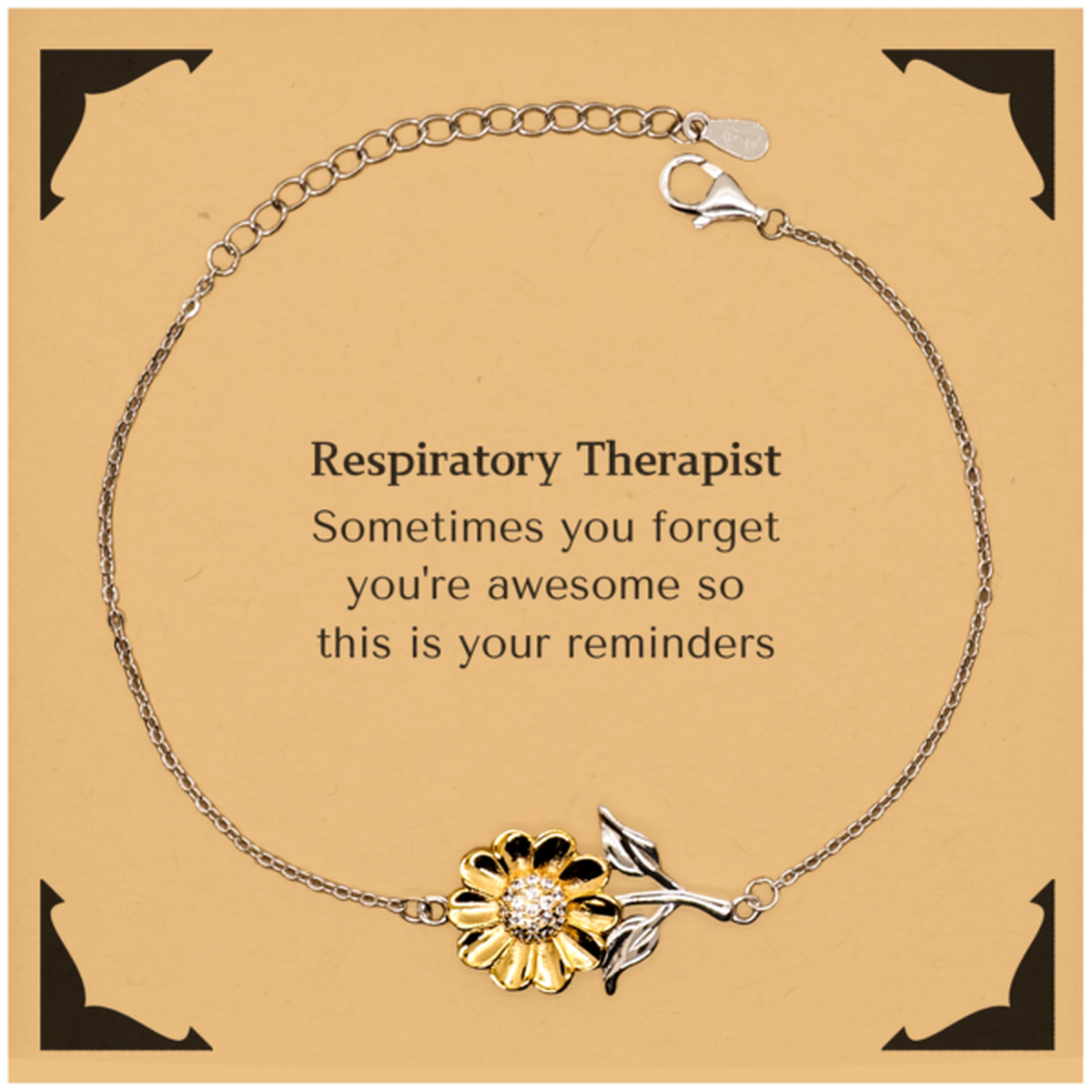 Respiratory Therapist Sunflower Bracelet - You're Awesome Reminder | Graduation Gift