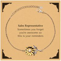 Load image into Gallery viewer, Sales Representative Sunflower Bracelet - Sometimes You Forget You&#39;re Awesome | Inspirational Gift
