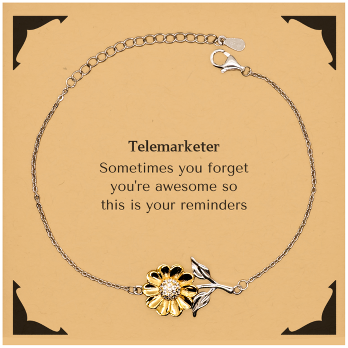 Telemarketer Sunflower Bracelet - Remind You're Awesome | Graduation & Birthday Gift