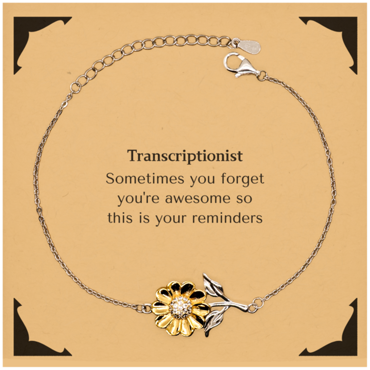 Transcriptionist Sunflower Bracelet - You’re Awesome Reminder | Graduation Gift