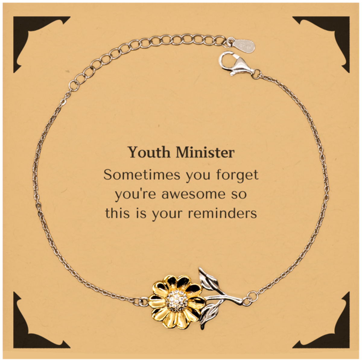 Youth Minister Sunflower Bracelet - You're Awesome Reminder | Graduation Gift