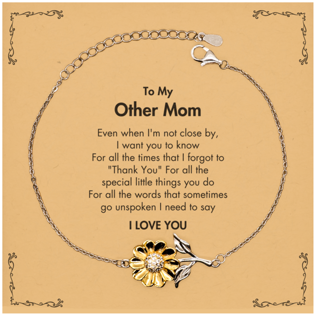 Other Mom Sunflower Bracelet - I Love You Design | Birthday Gift