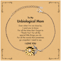 Load image into Gallery viewer, Unbiological Mom Sunflower Bracelet - I Love You Design | Birthday Gift
