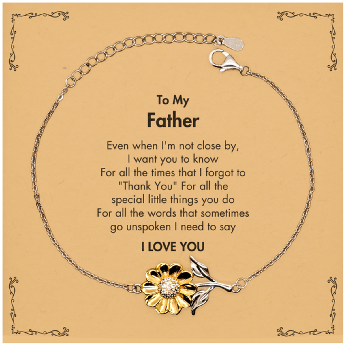 Dad Sunflower Bracelet - I Need to Say I LOVE YOU | Father's Day Gift