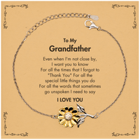 Load image into Gallery viewer, Grandfather Sunflower Bracelet - I Need to Say I LOVE YOU | Birthday Gift
