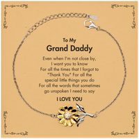 Load image into Gallery viewer, Grand Daddy Sunflower Bracelet - I Love You Design | Birthday Gift
