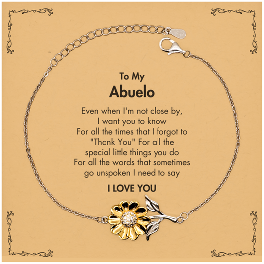 Abuelo Sunflower Bracelet - Heartfelt Love Design | Birthday Gift