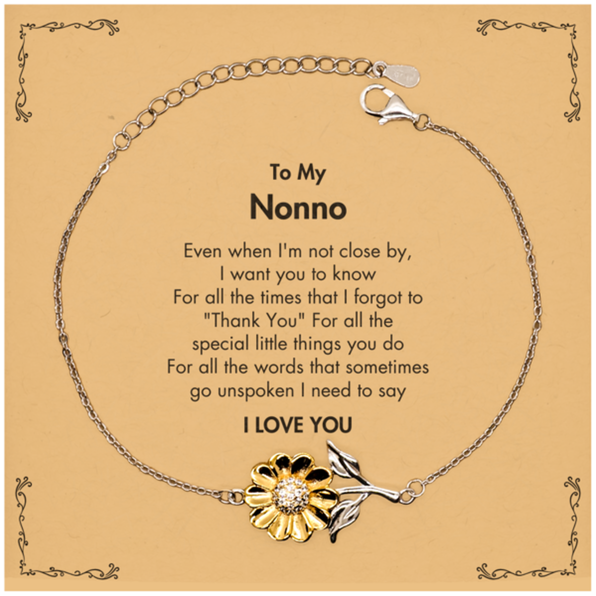 Nonno Sunflower Bracelet - I Need to Say I LOVE YOU | Thoughtful Gift