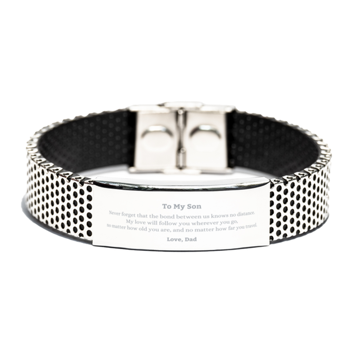 Son Adjustable Stainless Steel Bracelet - Love Message from Dad | Birthday Gift