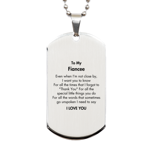 Fiancee Silver Dog Tag Necklace - I Need to Say I LOVE YOU | Engagement Gift