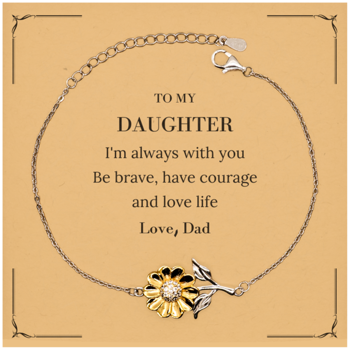 Daughter Sunflower Bracelet - Inspirational Gift | Christmas & Birthday