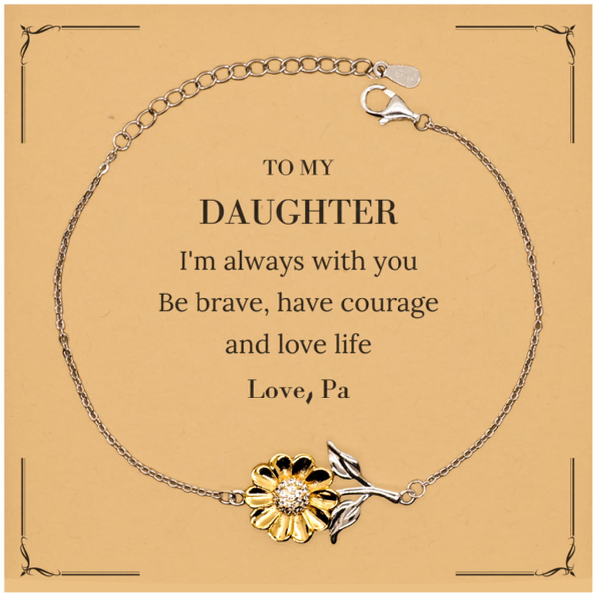 Daughter Sunflower Bracelet - I'm Always With You | Inspirational Gift