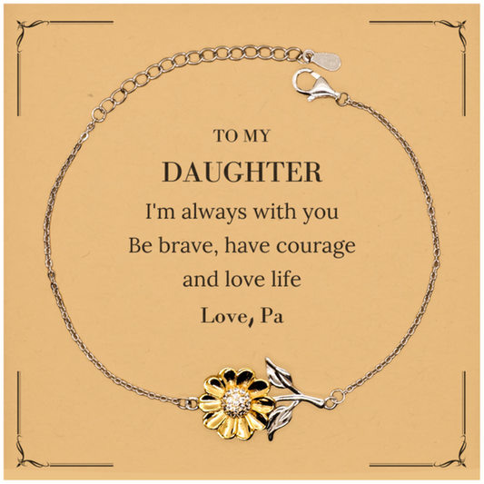 Daughter Sunflower Bracelet - I'm Always With You | Inspirational Gift