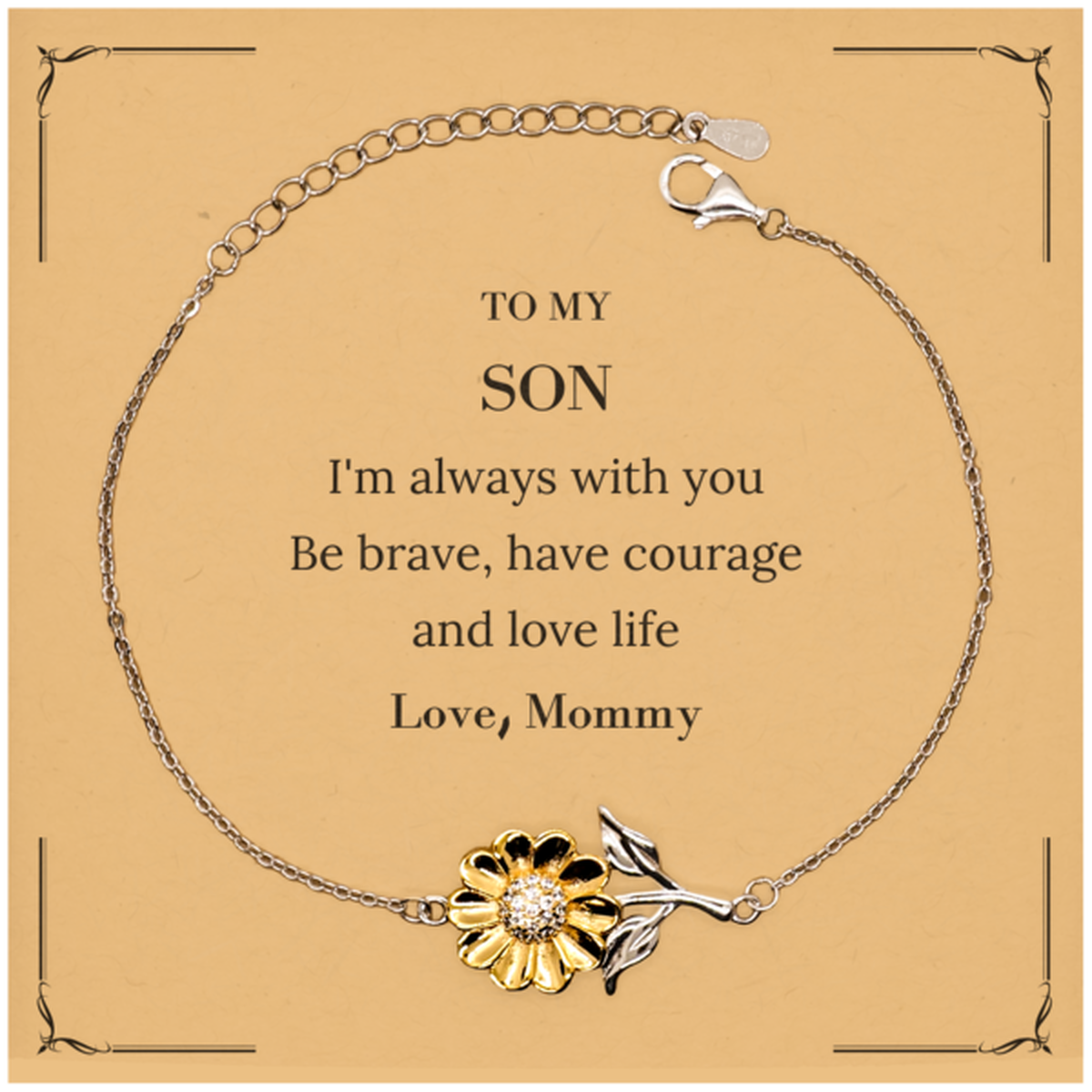 Son Sunflower Bracelet - I'm Always With You | Inspirational Gift