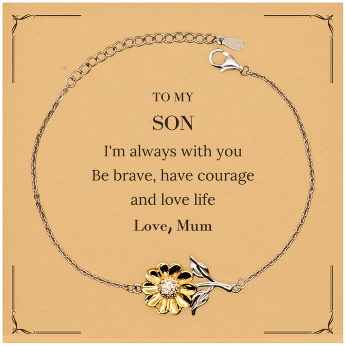 Son Sunflower Bracelet - I'm Always With You | Inspirational Gift