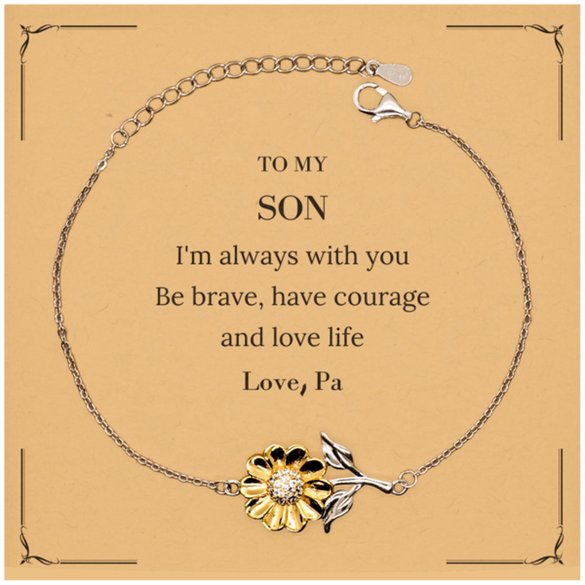 Son Sunflower Bracelet - I'm Always With You | Inspirational Gift