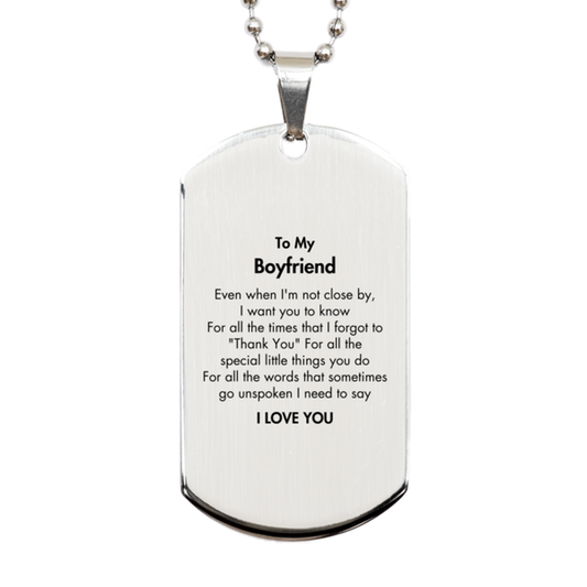 Boyfriend Silver Dog Tag Necklace - I Love You Engraving | Perfect Gift