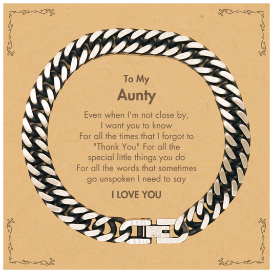 Aunty Keepsake Cuban Link Chain Bracelet - I Love You Design | Birthday Gift