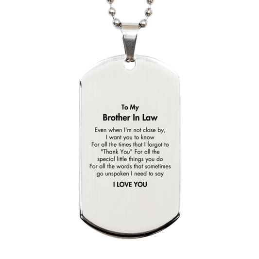 Brother In Law Silver Dog Tag Necklace - I Love You Message | Birthday & Father's Day Gift