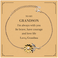 Load image into Gallery viewer, Grandson Sunflower Bracelet - I&#39;m Always With You | Inspirational Gift
